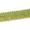 Gros Peridot Couleur Chaton Fermer Coupe Trim Strass Vide Tasse Chaîne Bijoux, G0103